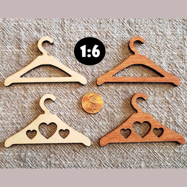 Wood Dollhouse Miniature Hangers | Dollhouse Decor | Miniature Hangers | 11-12 inch doll Decor | Dollhouse Decorating | 1:6 Scale