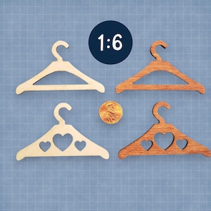 Wood Dollhouse Miniature Hangers | Dollhouse Decor | Miniature Hangers | 11-12 inch doll Decor | Dollhouse Decorating | 1:6 Scale