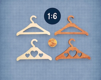 Wood Dollhouse Miniature Hangers | Dollhouse Decor | Miniature Hangers | 11-12 inch doll Decor | Dollhouse Decorating | 1:6 Scale