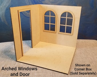 Window and Door Trim for Corner 1:6 Room Box/Dollhouse Room