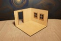 Window and Door Trim for Corner 1:12 Room Box/Dollhouse Room
