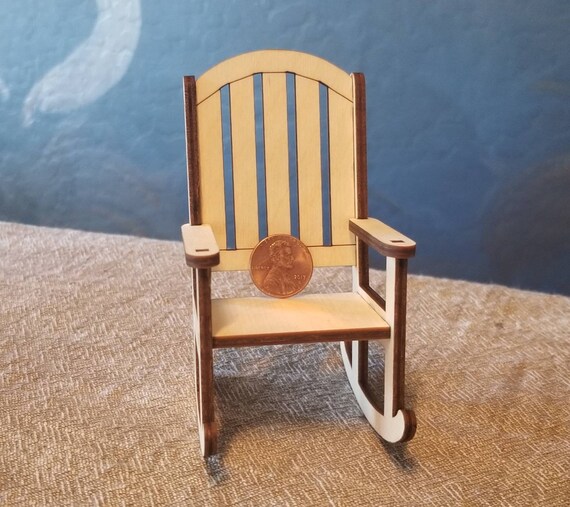 Miniature Doll Rocking Chair for 1:12 Scale | Etsy
