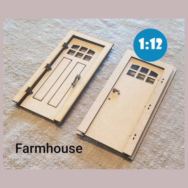 Door for 1:12 Room Box/Dollhouse Room, Functioning Hinges