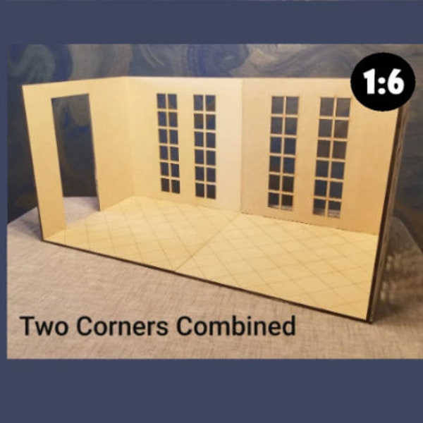 Corner and Mid Sections for 1:6 Scale Corner Box |Doll Photography Backdrop| for 11"-12" dolls