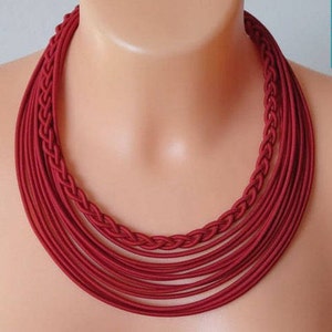 Ethnic Necklace, Ethnic Jewelry, Tribal Necklace,Tribal Jewelry,African Jewelry,Multistrand Necklace,Red necklace,Boho jewelry Boho Necklace