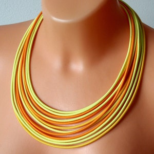 Yellow necklace, Tribal necklace, Summer necklace, Bright necklace, Ethnic necklace, Tribal african jewelry, Boho jewelry,Statement necklace