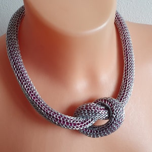 Purple necklace, Pink necklace, Strand necklace, Tribal necklace, Pink jewelry, Purple jewelry, African necklace, Fabric necklace Colorika