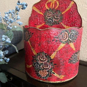 Red Toleware Wall Planter