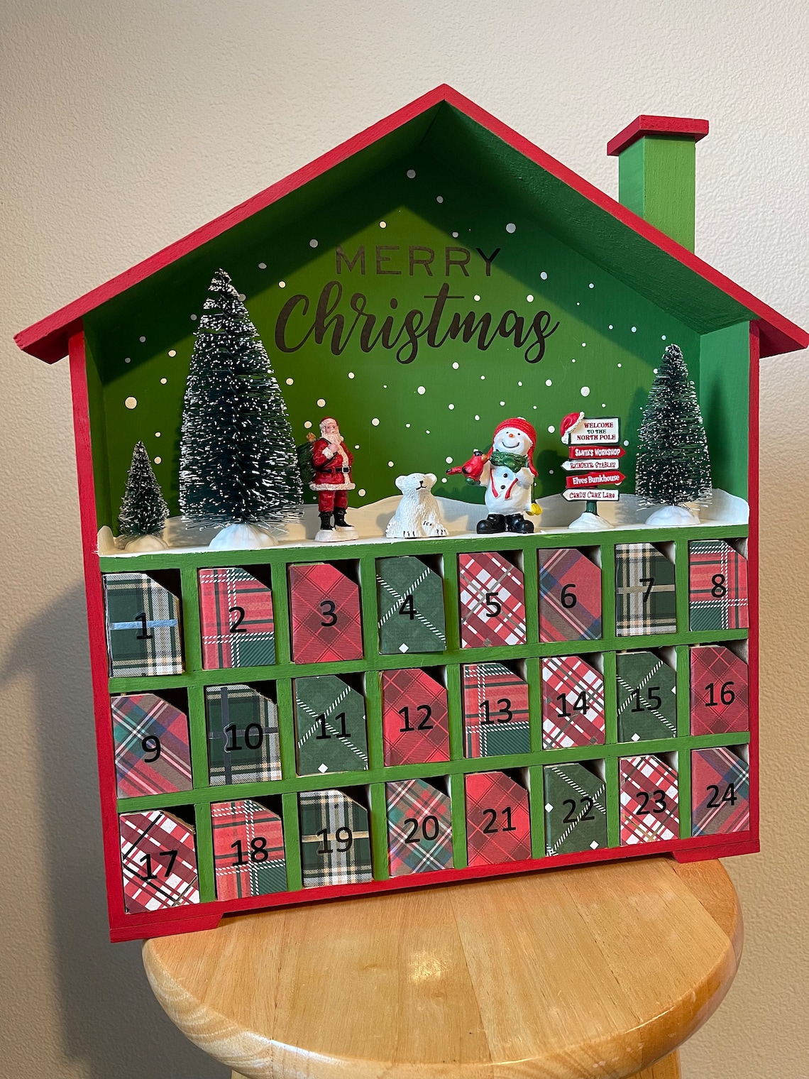 Christmas Holiday Wooden Advent Calendar Etsy