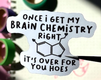 Serotonin Molecule Sticker: Mental Health Vinyl Decal