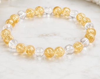 Citrine Bracelet for Women, Wealth Crystal Bracelet, Prosperity Bracelet, Manifestation Jewelry, Abundance Crystal Bracelet