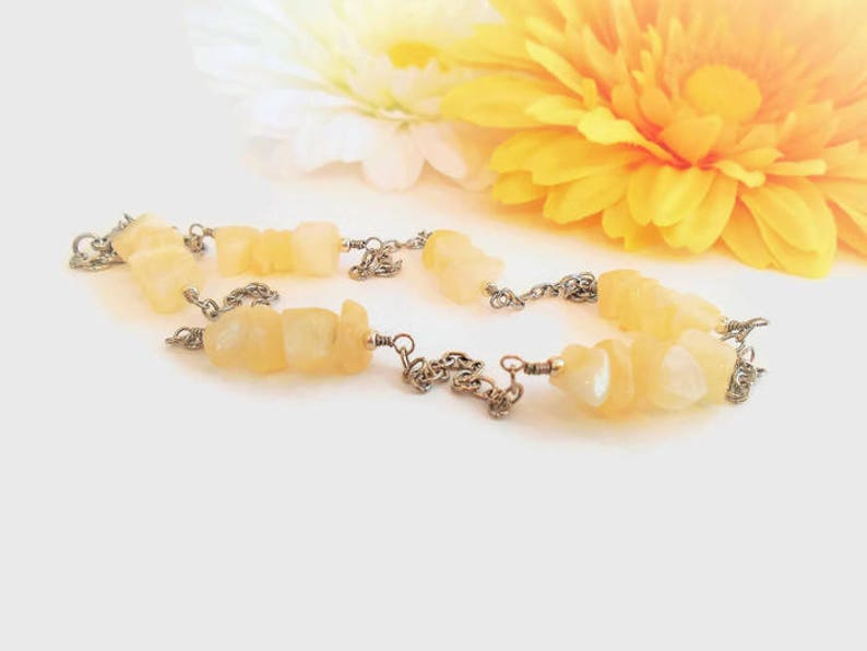 Yellow Crystals /& Stones Sterling Silver Intention Necklace Natural Gemstone Jewelry Yellow Jasper Choker Necklace Holistic Healing