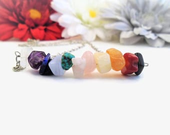 Chakra Necklace for Energy Balance & Emotional Healing, Dainty Crystal Jewelry for Mindful Women