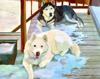 Pintura al óleo de retrato de perro por encargo