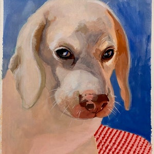 Custom made Dog Portrait Gouache Painting