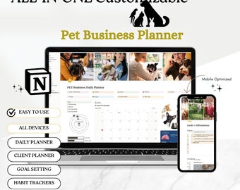 Notion Template, Notion planner for Small Business, Pet Business, Coach, Trainer, Teacher, Entrepreneur