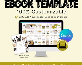 Customizable eBook Canva Template, Workbook, Client Onboarding, for Pet Business Owners, Small Business