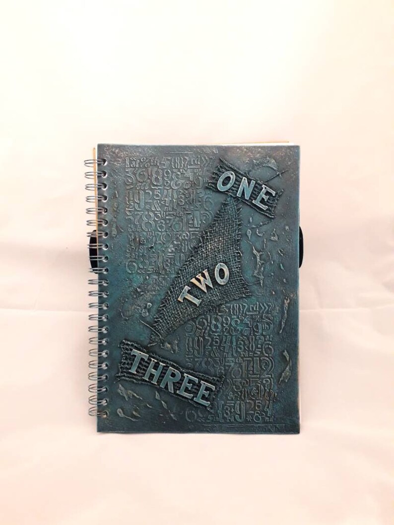 A4 Hand Decorated One Two Three Notebook Journal Etsy
