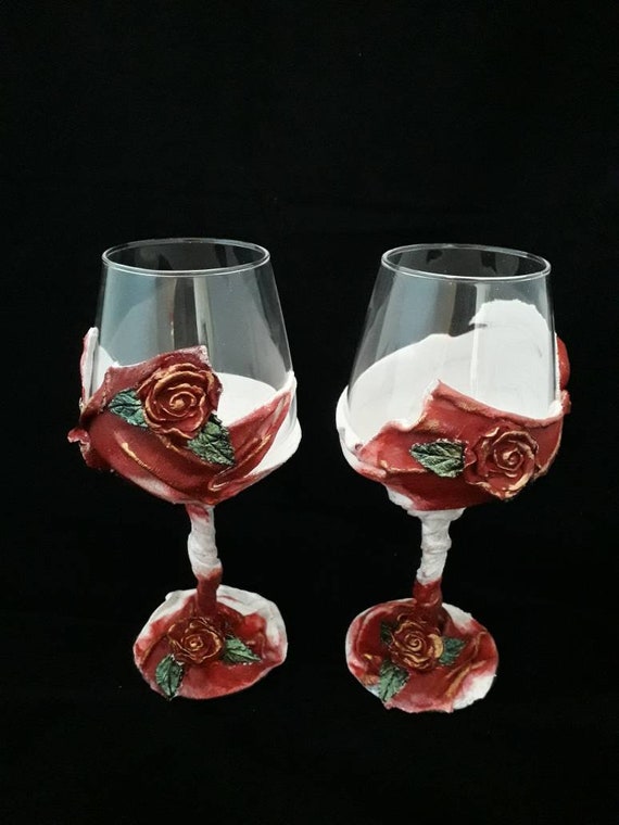 decorative red wine glasses