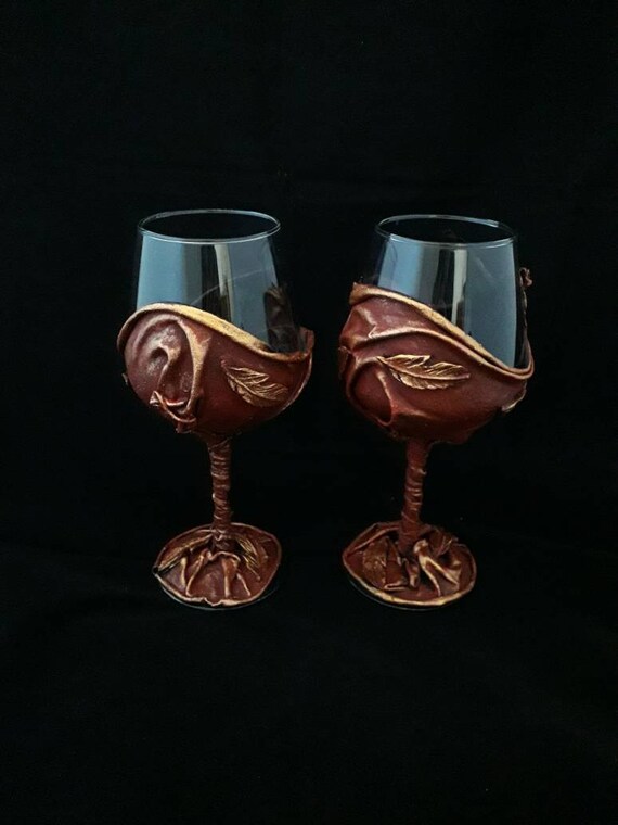 decorative red wine glasses