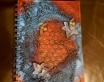 A5 Honey And Bee Spiral Bound Lined Notebook, Journal With Leaves