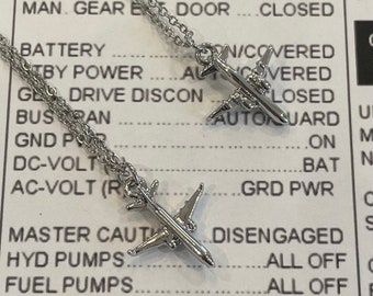 Boeing 737 Silver Necklace