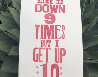 Get Up 10 Letterpress Print