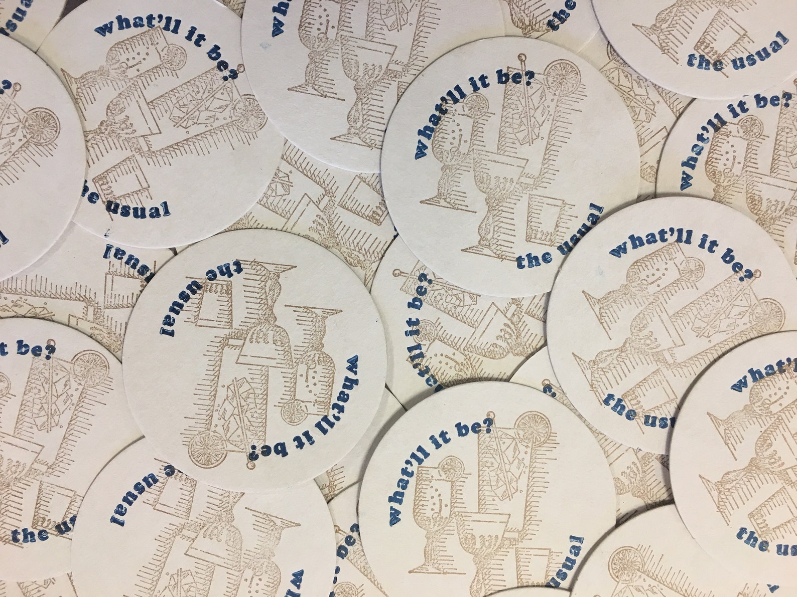 The Usual Letterpress Coaster Set Etsy