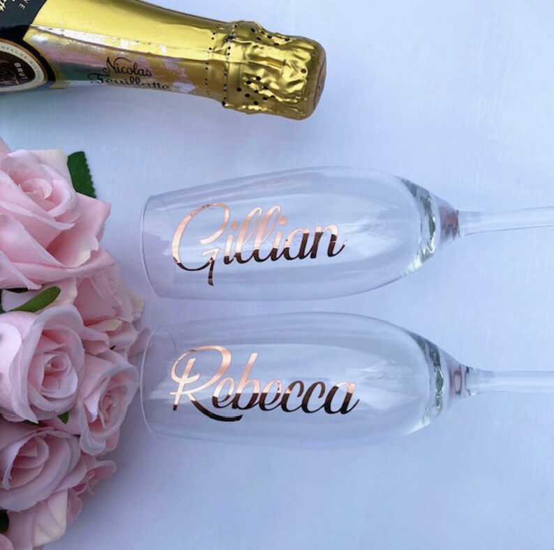 Champagne Flute Stickers Vinyl Decals Bridesmaid Gift Hen Etsy UK