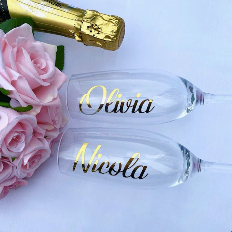 Champagne Flute Stickers Vinyl Decals Bridesmaid Gift Hen Etsy UK