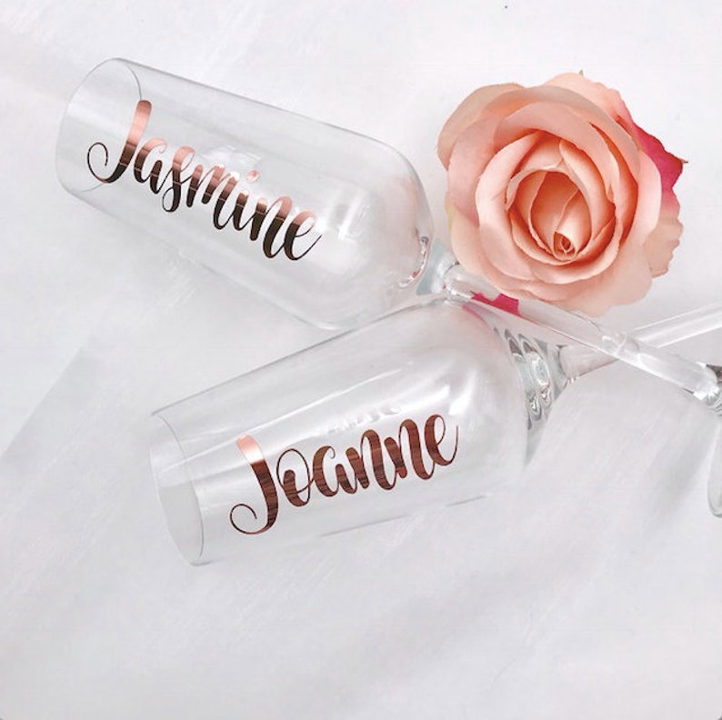 Champagne flute DECALS rose gold decal vinyl sticker hen Etsy