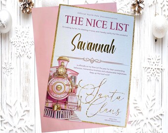 Personalised Santa's nice list letter, Christmas novelty, Child's Christmas keepsake, Custom Christmas letter,  Christmas eve gift,