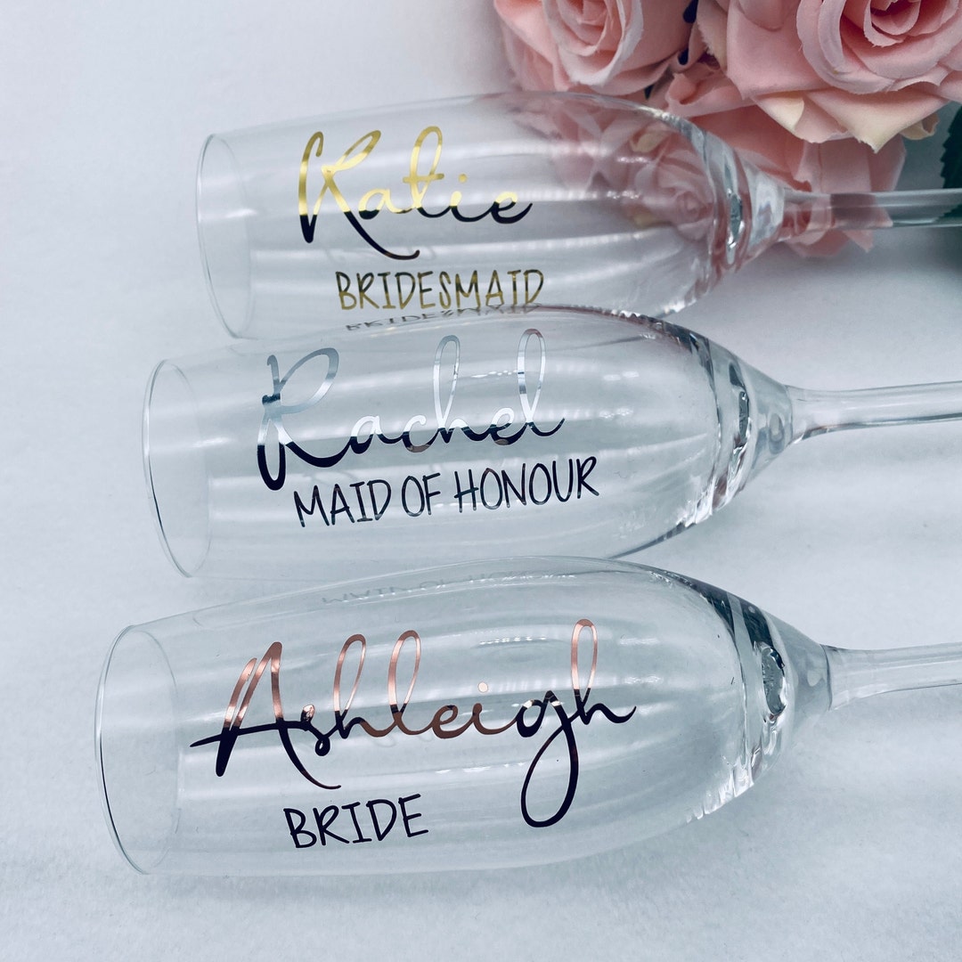 Champagne Flute DECALS Wedding Role Vinyls Rose Gold Vinyls Etsy