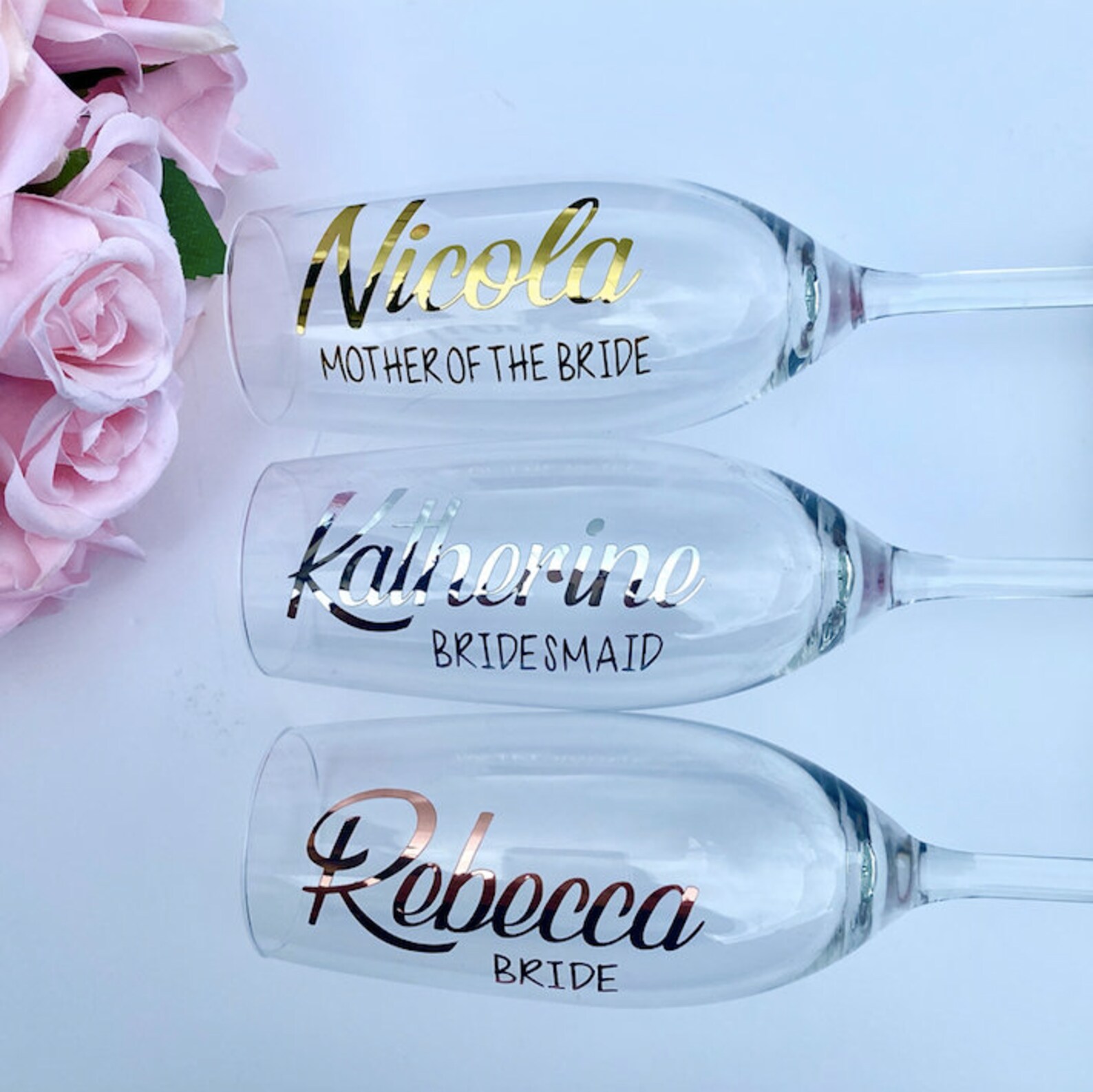 Wedding DECALS champagne flute decals wedding role stickers Etsy