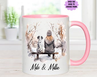gift for dog owner, mug for her, personalised mug, mug for dog lover, secret Santa gift, mug for dog lover, Owner and dog mug, gift for her