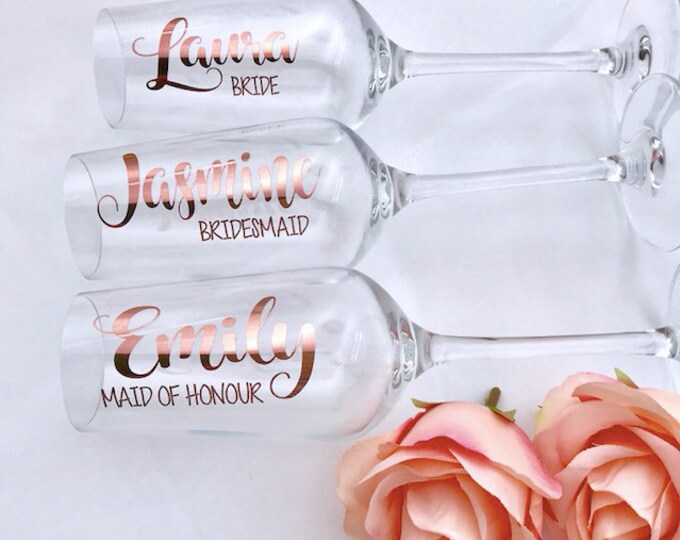 Champagne Flute DECALS Wedding Role Vinyls Rose Gold Vinyls Etsy