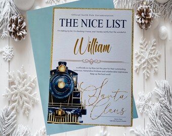 Personalised Santa's nice list letter, Christmas novelty, Child's Christmas keepsake, Custom Christmas letter,  Christmas eve gift,
