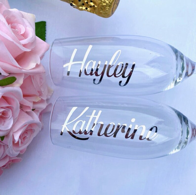 Champagne Flute Stickers Vinyl Decals Bridesmaid Gift Hen Etsy UK