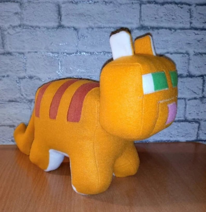 Minecraft Cat Plush Jellie Black White Stuffed Animal Etsy Australia