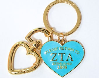 Zeta Tau Alpha Sorority Please Return Key Ring