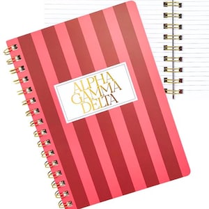 Alpha Gamma Delta Stripe Sorority Notebook