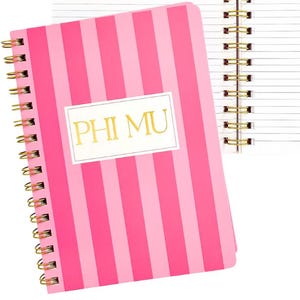 Phi Mu Stripe Sorority Notebook