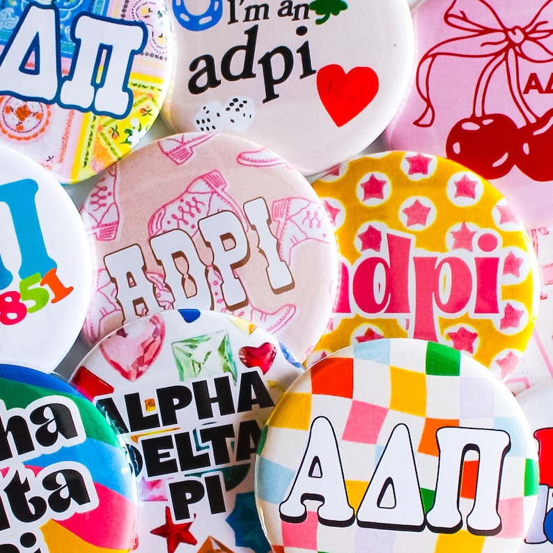 Alpha Delta Pi Rainbow Sorority Buttons (includes One) // See ...