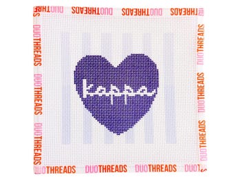 Kappa Kappa Gamma Sorority Heart Needlepoint Canvas