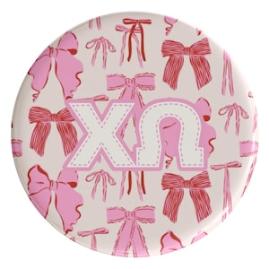 Chi Omega Coquette Sorority Button (Includes One) // See Description to Customize / Greek / Big Little / Gameday