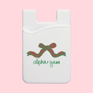 Cartera para teléfono con lazo coqueto de la hermandad Alpha Gamma Delta