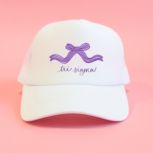 Sigma Sigma Sigma Coquette Sorority Trucker Hat //  Sorority / Greek / Big/Little / Recruitment / Sorority Gift