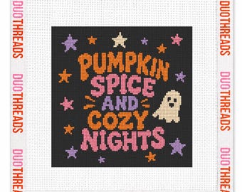 Pumpkin Spice & Cozy Nights Needlepoint Canvas