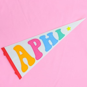 Alpha Phi Sorority Rainbow Pennant Flag / Sorority Gift / Dorm Room Decor / Big Little / Bid Day