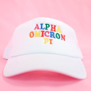 Alpha Omicron Pi Sorority Fun Times Trucker Hat //  Sorority / Greek / Big/Little / Recruitment / Sorority Gift